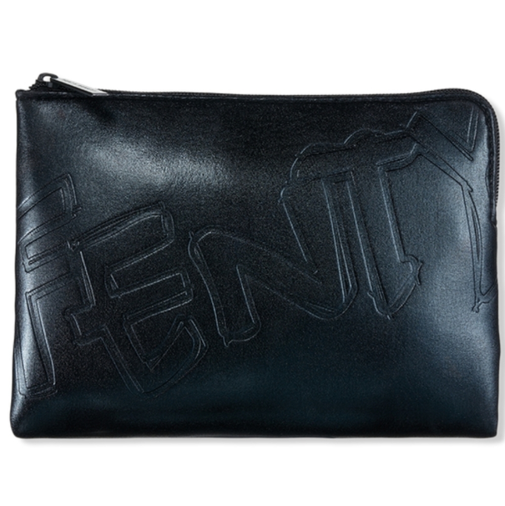 FENTY BLACK NEOPRENE CLUTCH.